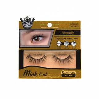 Ebin New York Royalty Mink Cat eyelashes 3D strip lashes pack box