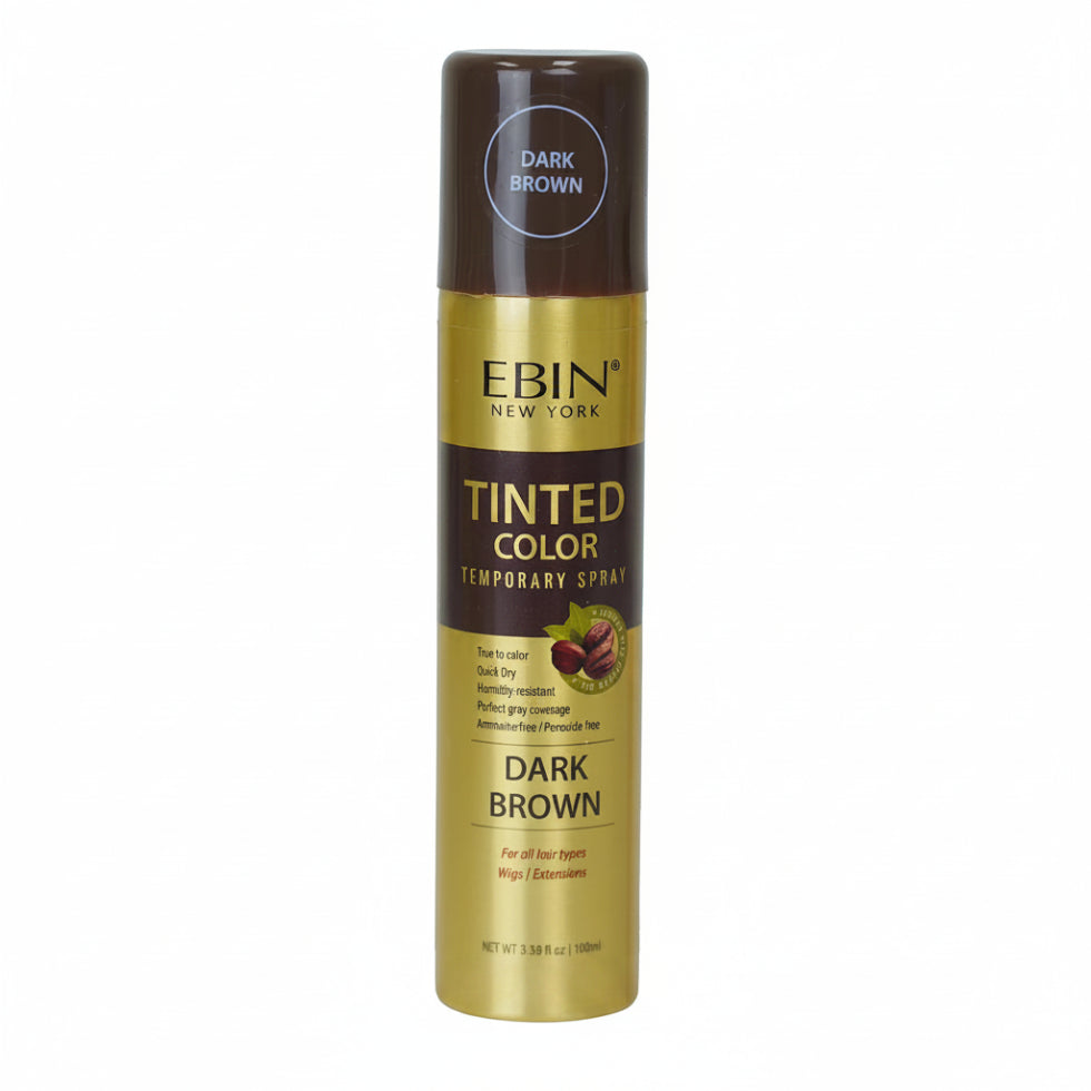 Ebin tinted color temporary spray dark brown 100ml root touch up and lace tinting aerosol can