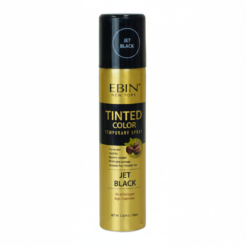 Ebin tinted color temporary spray jet black 100ml root touch up and lace tinting aerosol can