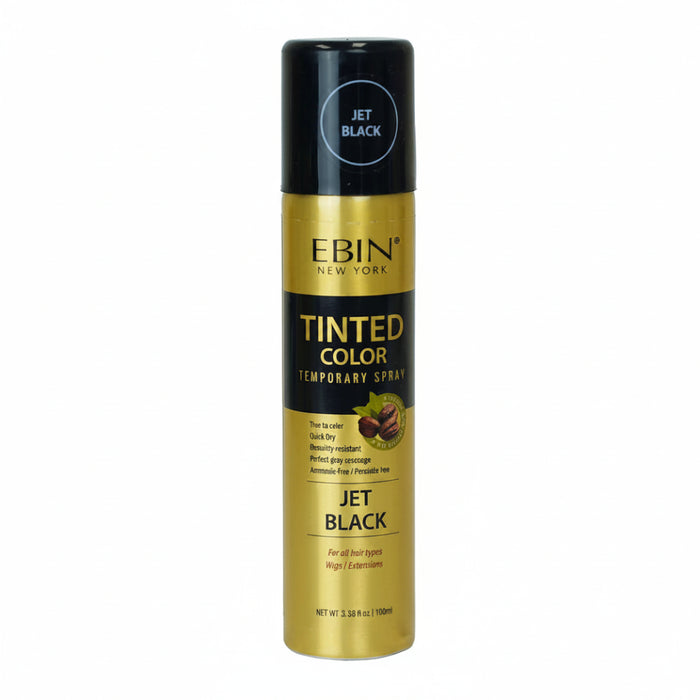 Ebin tinted color temporary spray jet black 100ml root touch up and lace tinting aerosol can