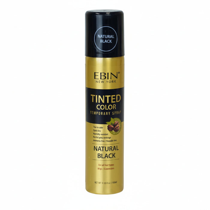 Ebin tinted color temporary spray natural black 100ml root touch up and lace tinting aerosol can