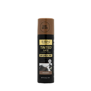 Ebin tinted lace 10x quick dry spray dark brown 100ml aerosol wig customization container