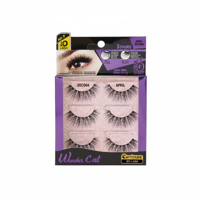Ebin New York Wonder Cat faux mink lashes 3 pairs multi pack box