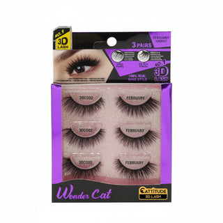 Ebin New York Wonder Cat faux mink lashes 3 pairs multi pack box