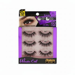 Ebin New York Wonder Cat faux mink lashes 3 pairs multi pack box