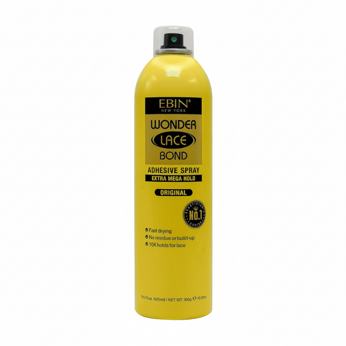 Ebin Wonder Lace Bond spray extra mega hold 420ml original formula aerosol canister