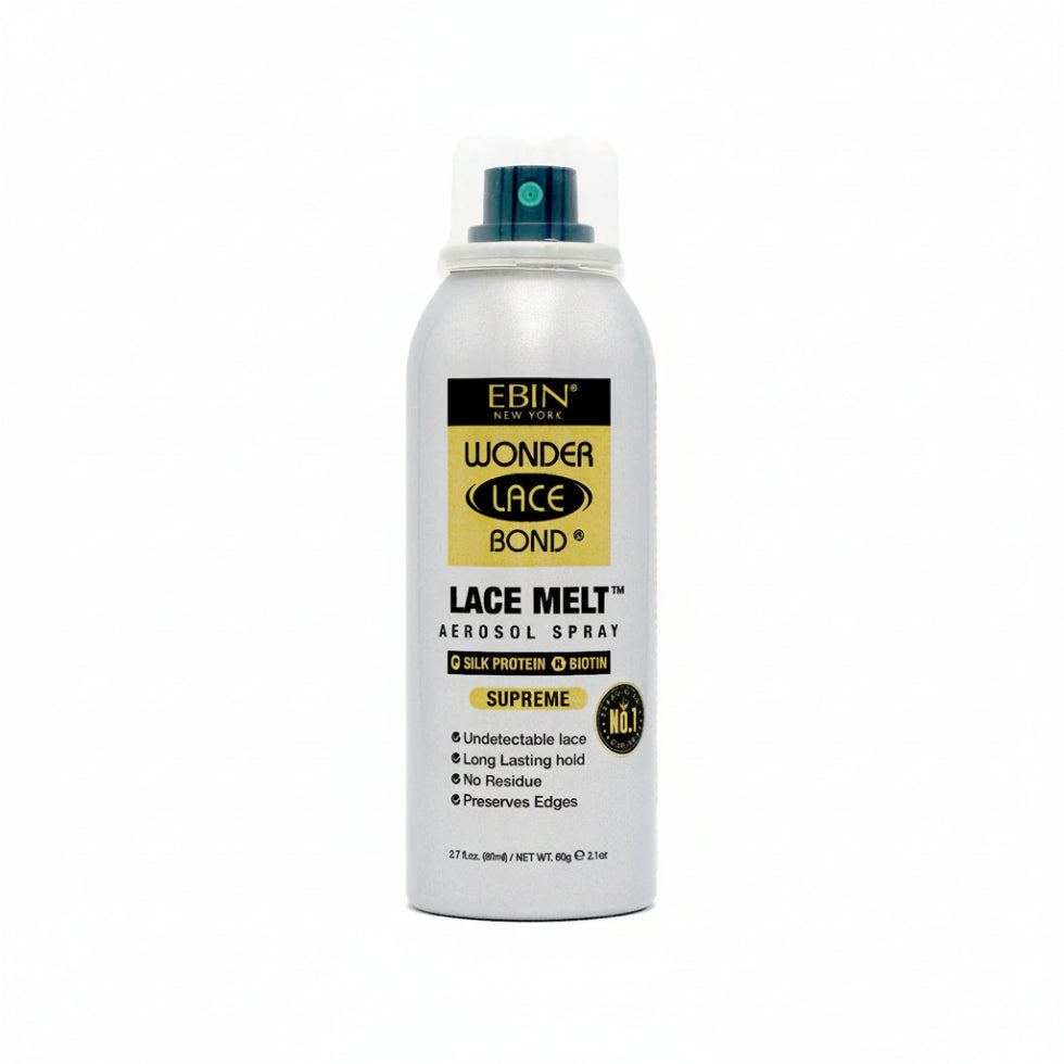 Ebin New York Wonder Lace Bond lace melt aerosol spray silk protein 80ml travel can