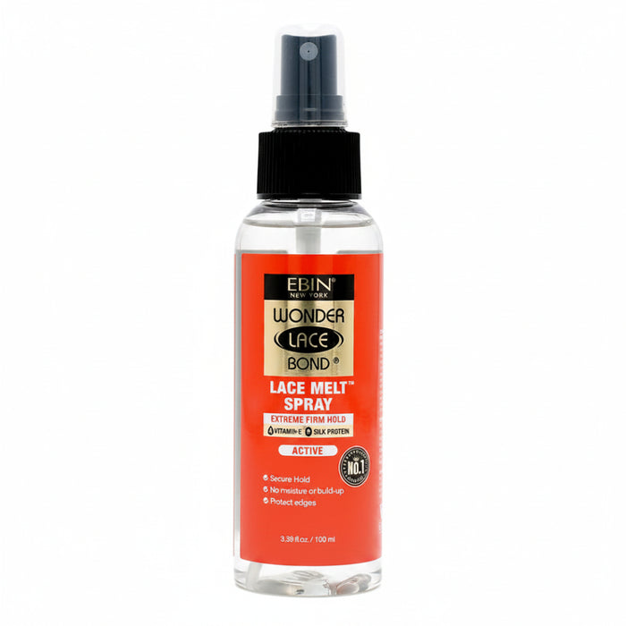 Ebin Wonder Lace Bond melting spray active extreme firm hold 100ml travel size aerosol canister