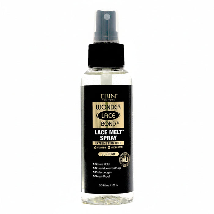 Ebin Wonder Lace Bond melting spray supreme extreme firm hold 100ml travel size aerosol canister