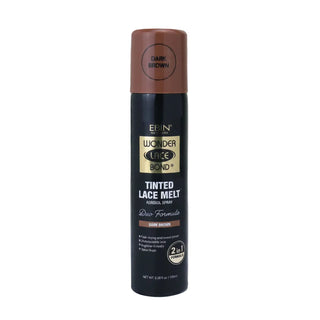 Ebin Wonder Lace Bond tinted lace melt spray dark brown extreme firm hold 100ml aerosol canister
