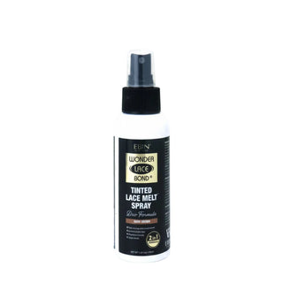 Ebin Wonder Lace Bond tinted lace melt spray dark brown extreme firm hold 100ml aerosol canister