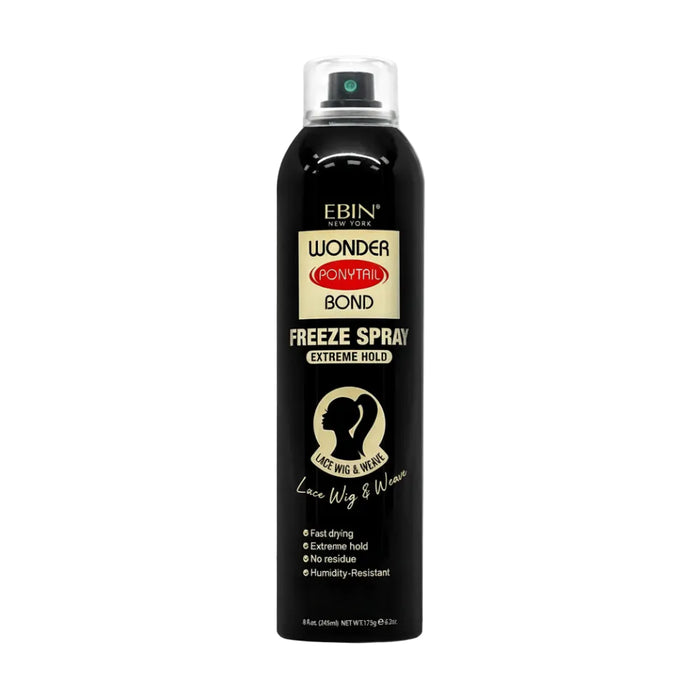 Ebin Wonder Ponytail Bond freeze spray extreme hold 245ml aerosol canister