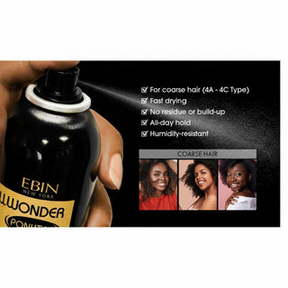 Ebin Wonder Ponytail Bond freeze spray extreme hold 245ml aerosol canister