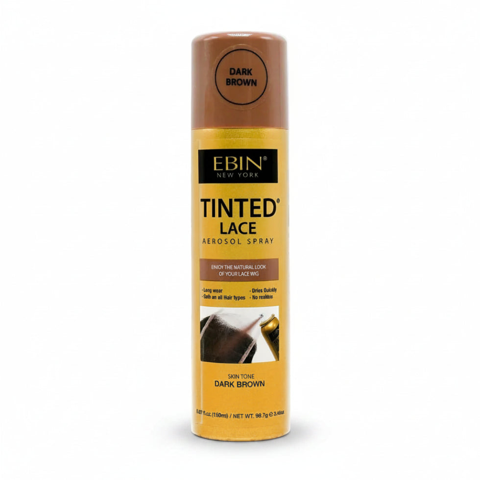 Ebin Tinted Lace Aerosol Spray Dark Brown 150ml bottle for wig installation