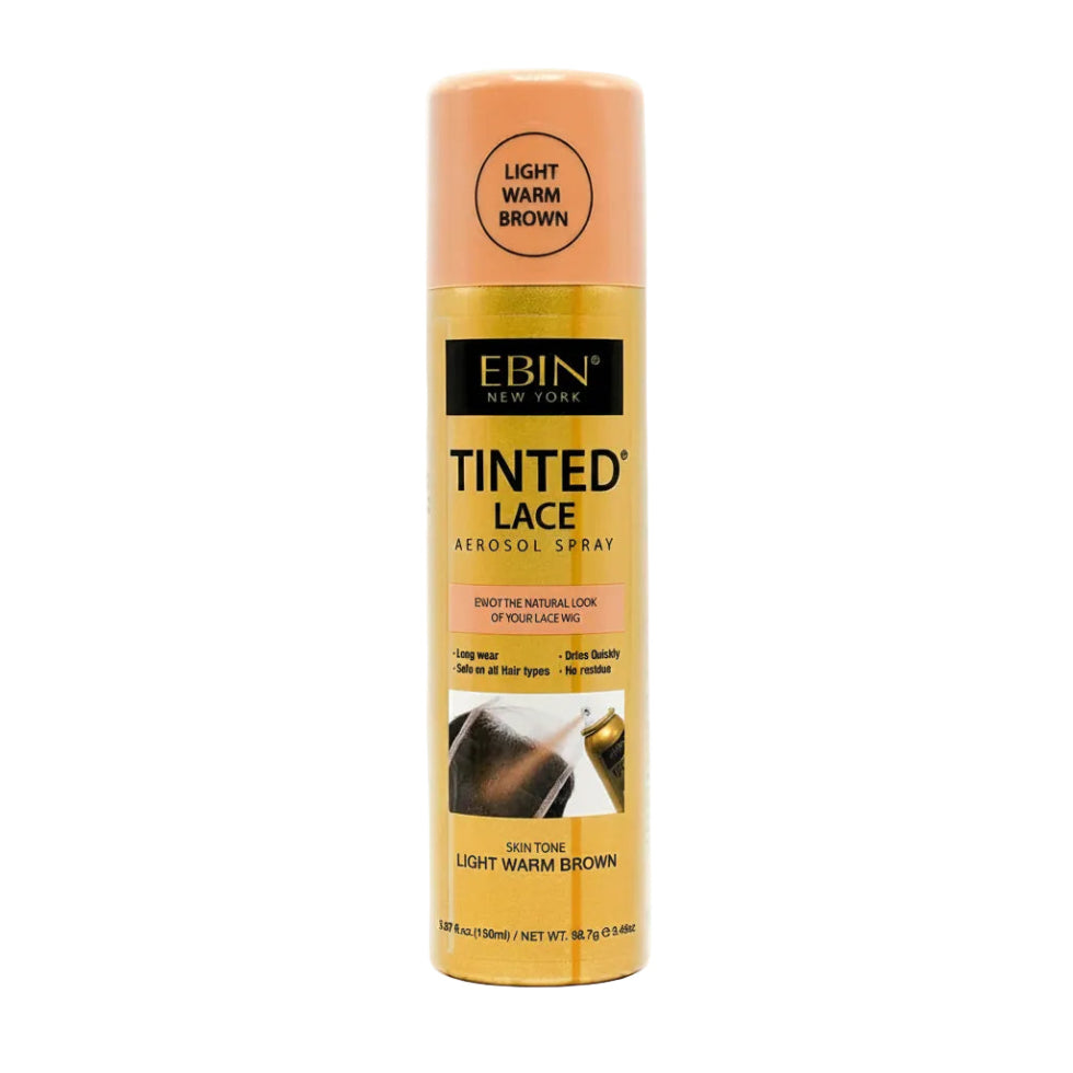 Ebin Tinted Lace Aerosol Spray Light Warm Brown 150ml bottle for wig installation