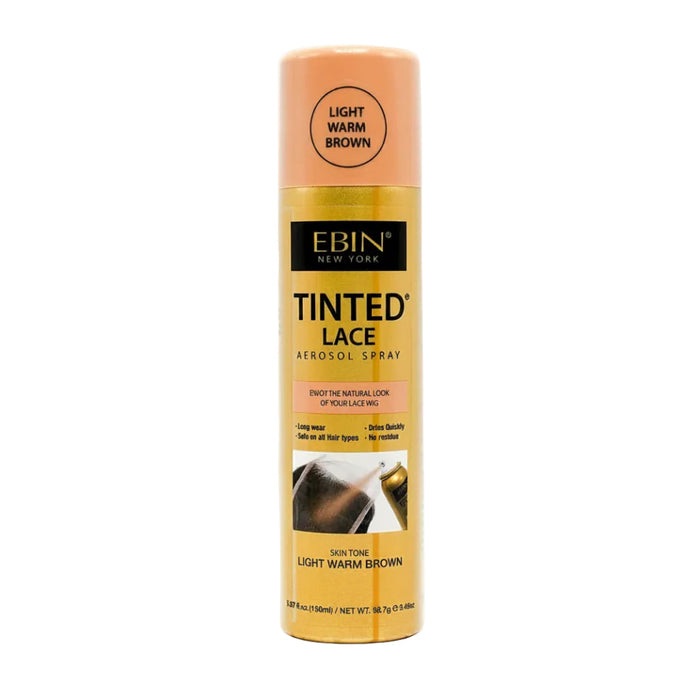 Ebin Tinted Lace Aerosol Spray Light Warm Brown 150ml bottle for wig installation