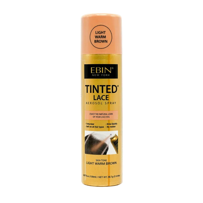 Ebin Tinted Lace Aerosol Spray Light Warm Brown 150ml bottle for wig installation