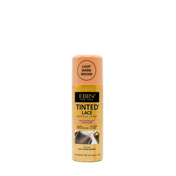 Ebin Tinted Lace Aerosol Spray Light Warm Brown 80ml bottle for wig installation