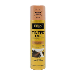 Ebin Tinted Lace Aerosol Spray Medium Brown 150ml bottle for wig installation