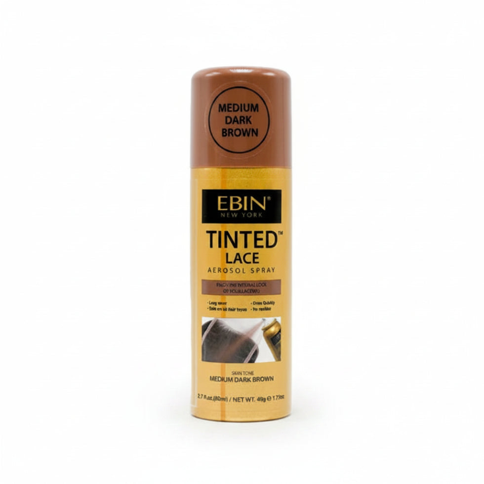 Ebin Tinted Lace Aerosol Spray Medium Dark Brown 150ml bottle for wig installation