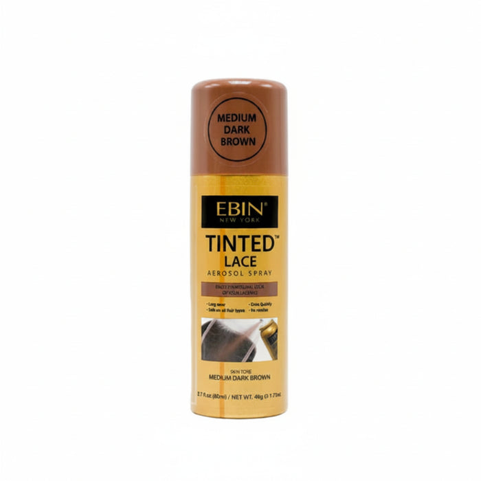Ebin Tinted Lace Aerosol Spray Medium Dark Brown 80ml bottle for wig installation