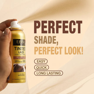 Ebin Tinted Lace Aerosol Spray Medium Dark Brown 80ml bottle for wig installation