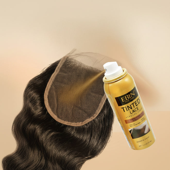Ebin Tinted Lace Aerosol Spray Natural Beige bottle for wig installation