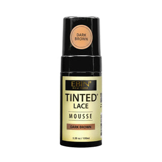 Ebin Tinted Lace Foaming Mousse Dark Brown 100ml bottle for wig installation