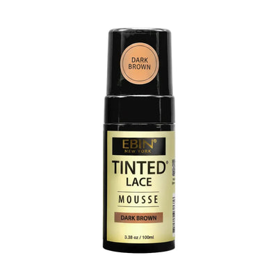 Ebin Tinted Lace Foaming Mousse Dark Brown 100ml bottle for wig installation