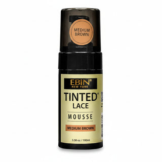 Ebin Tinted Lace Foaming Mousse Medium Brown 100ml bottle for wig installation