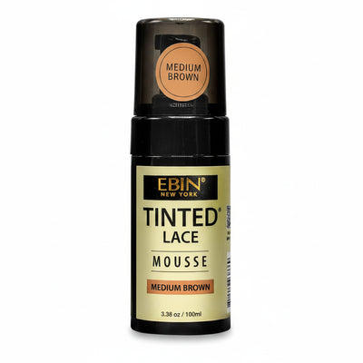 Ebin Tinted Lace Foaming Mousse Medium Brown 100ml bottle for wig installation