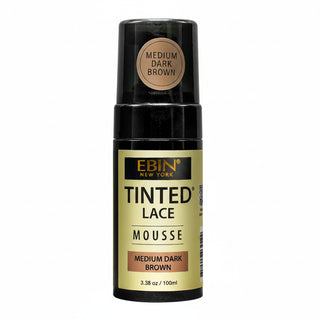 Ebin Tinted Lace Foaming Mousse Medium Dark Brown 100ml bottle for wig installation