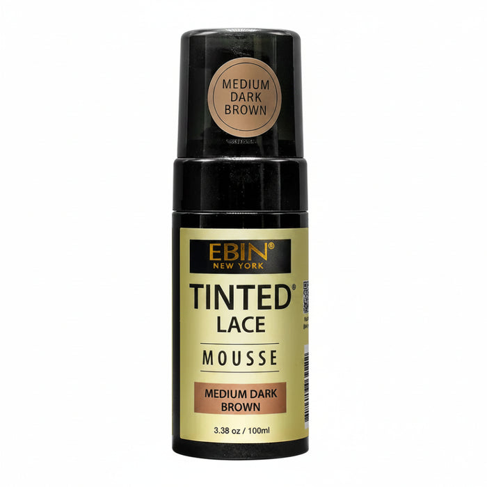 Ebin Tinted Lace Foaming Mousse Medium Dark Brown 100ml | Tinted Lace Foam for Wigs & Weaves