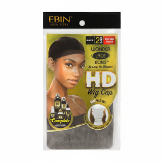 Ebin Wonder Lace Bond HD wig caps 4 pack ultra thin high definition packaging close up