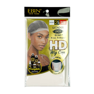 Ebin Wonder Lace Bond HD wig caps 4 pack ultra thin high definition packaging close up