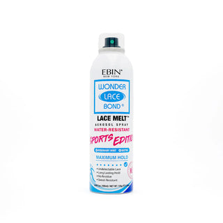 Ebin wonder lace bond lace melt aerosol spray sports edition 180ml can for sweat resistant wig hold