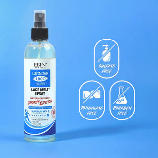 Ebin Wonder Lace Bond melt spray sports edition 250ml aerosol can for securing lace wigs