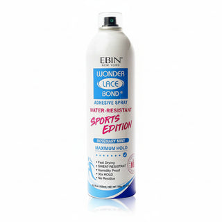 Ebin Wonder Lace Bond melt spray sports edition 420ml aerosol can for securing lace wigs