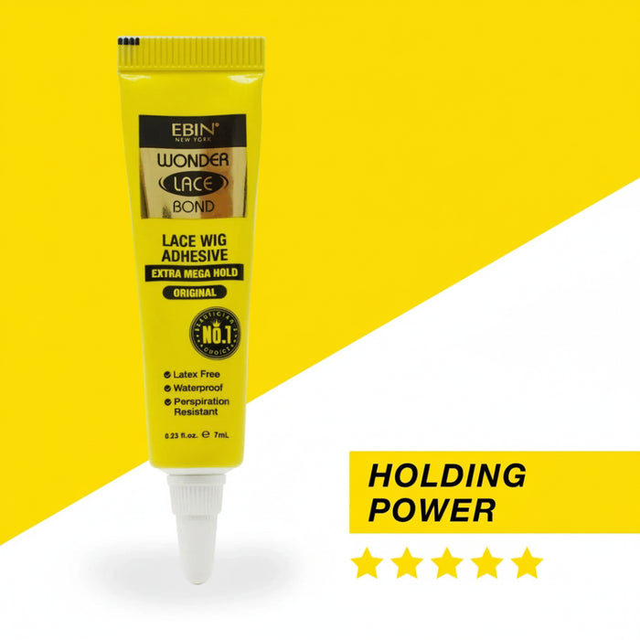 Ebin Wonder Lace Bond 7ml original yellow tube lace wig adhesive bottle