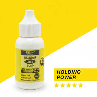 Ebin Wonder Lace Bond waterproof adhesive extra mega hold yellow 34ml bottle