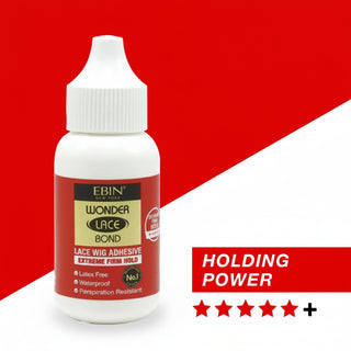 Ebin Wonder Lace Bond waterproof adhesive extreme firm hold red 34ml bottle