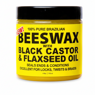 Eco Beeswax 118ml black castor and flaxseed oil for hair styling and skin care nourishment