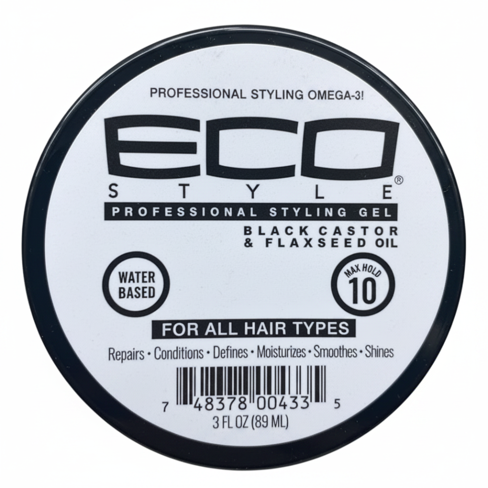 eco shine gel black castor flaxseed oil 89ml for growth repair shine and frizz control alcohol free