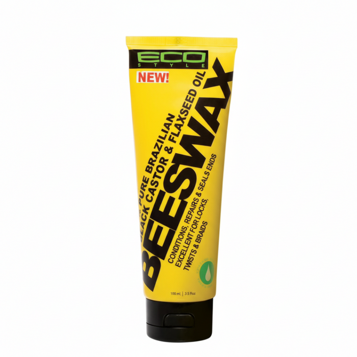Eco Style beeswax 100ml black castor flaxseed oil for strong hold shine and smooth hair styling
