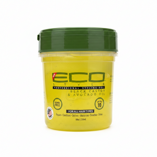eco style black castor avocado oil gel 236ml for max hold nourish shine and frizz control hair