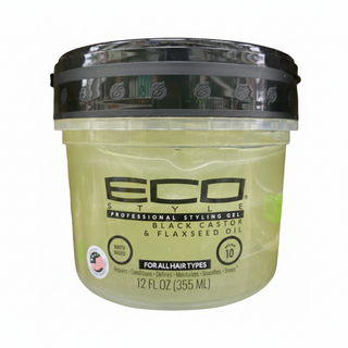eco style black castor flaxseed oil gel 355ml repair growth shine for smooth defined hair