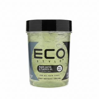 eco style black castor flaxseed oil styling gel for repair growth shine and frizz control hair