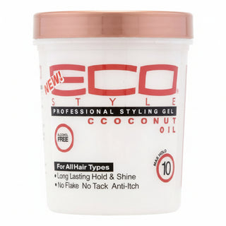 Eco Style coconut oil gel 473ml for strong hold shine moisture frizz control and lightweight styling