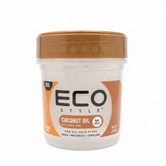 eco style coconut oil styling gel 236ml for max hold shine moisture and frizz control hair