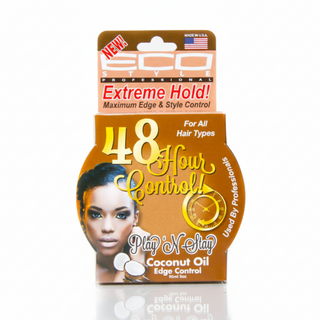 Eco Style Play n Stay edge control coconut oil 90ml for sleek edges strong hold and frizz control